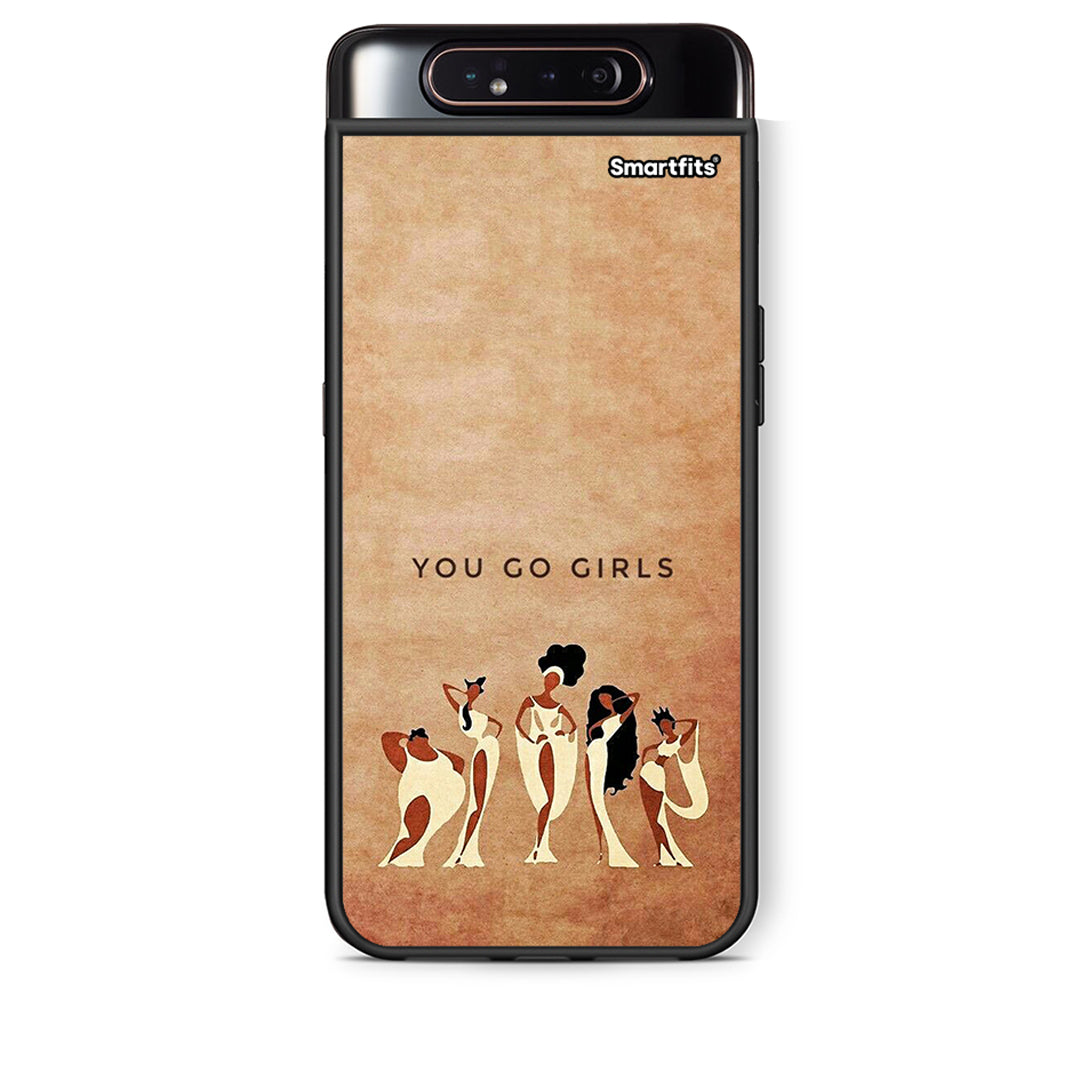 Samsung A80 You Go Girl θήκη από τη Smartfits με σχέδιο στο πίσω μέρος και μαύρο περίβλημα | Smartphone case with colorful back and black bezels by Smartfits