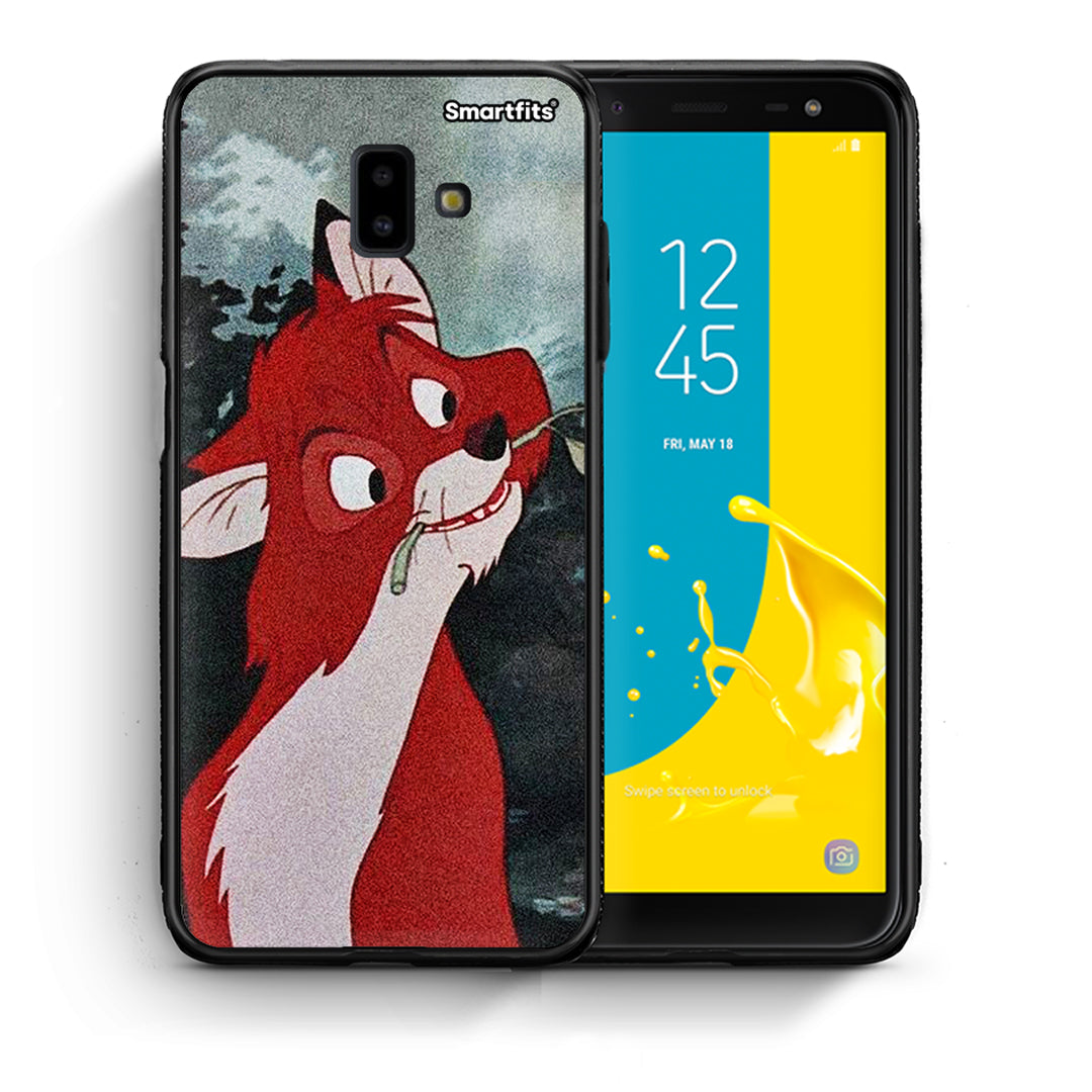 Θήκη Samsung J6+ Tod And Vixey Love 1 από τη Smartfits με σχέδιο στο πίσω μέρος και μαύρο περίβλημα | Samsung J6+ Tod And Vixey Love 1 case with colorful back and black bezels