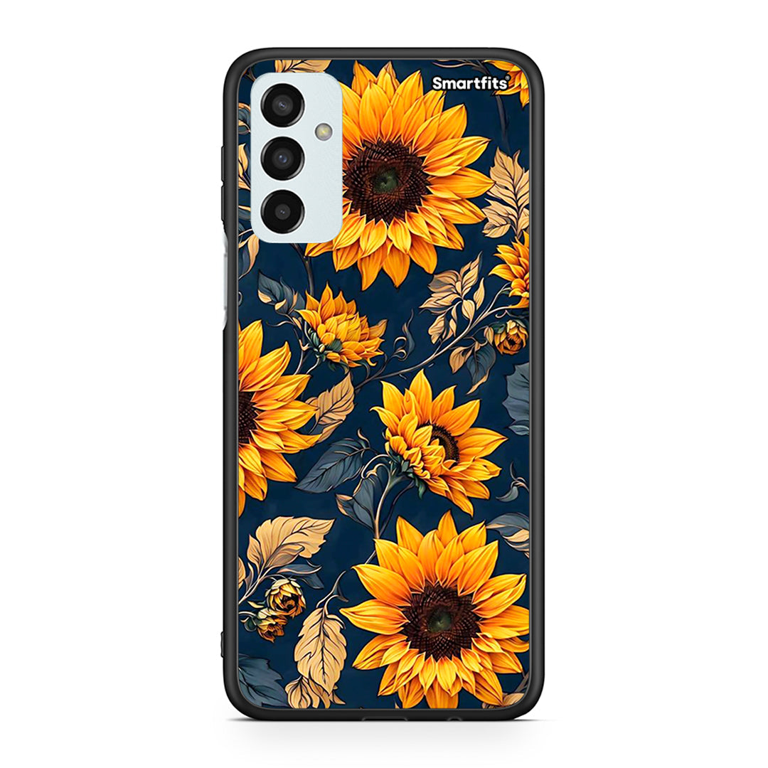 Samsung M13 Autumn Sunflowers θήκη από τη Smartfits με σχέδιο στο πίσω μέρος και μαύρο περίβλημα | Smartphone case with colorful back and black bezels by Smartfits