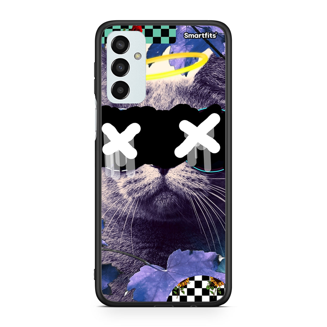 Samsung M13 Cat Collage θήκη από τη Smartfits με σχέδιο στο πίσω μέρος και μαύρο περίβλημα | Smartphone case with colorful back and black bezels by Smartfits