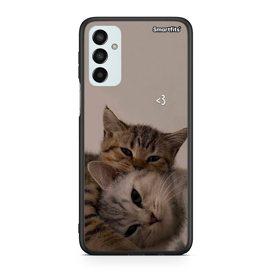Samsung M13 Cats In Love θήκη από τη Smartfits με σχέδιο στο πίσω μέρος και μαύρο περίβλημα | Smartphone case with colorful back and black bezels by Smartfits