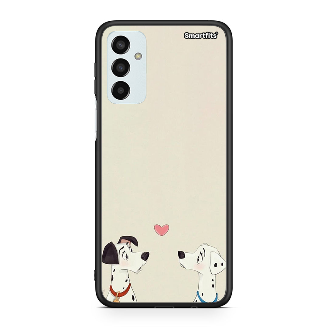 Samsung M13 Dalmatians Love θήκη από τη Smartfits με σχέδιο στο πίσω μέρος και μαύρο περίβλημα | Smartphone case with colorful back and black bezels by Smartfits