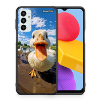 Thumbnail for Θήκη Samsung M13 Duck Face από τη Smartfits με σχέδιο στο πίσω μέρος και μαύρο περίβλημα | Samsung M13 Duck Face case with colorful back and black bezels