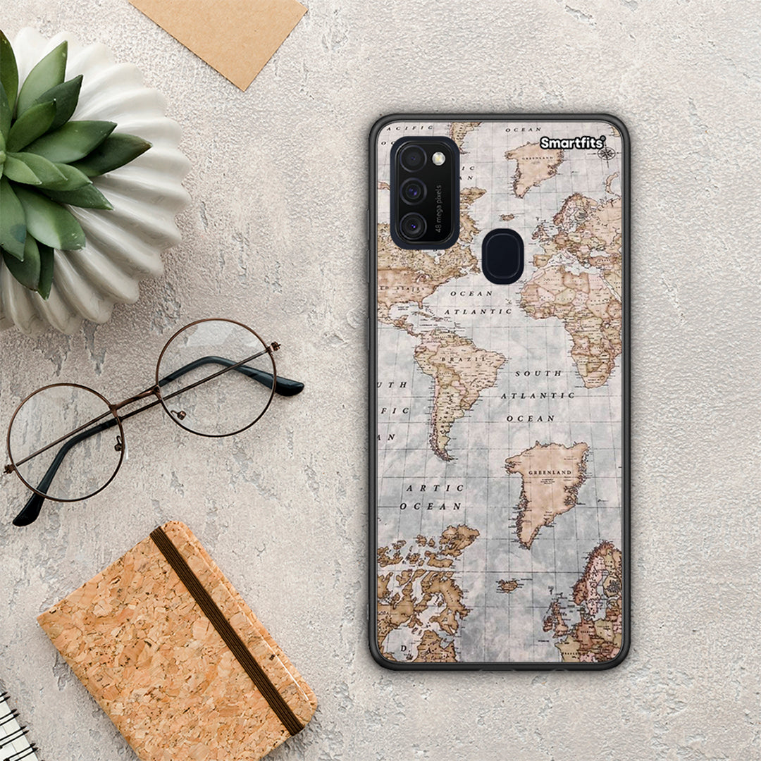 World Map - Samsung Galaxy M21 / M30s θήκη