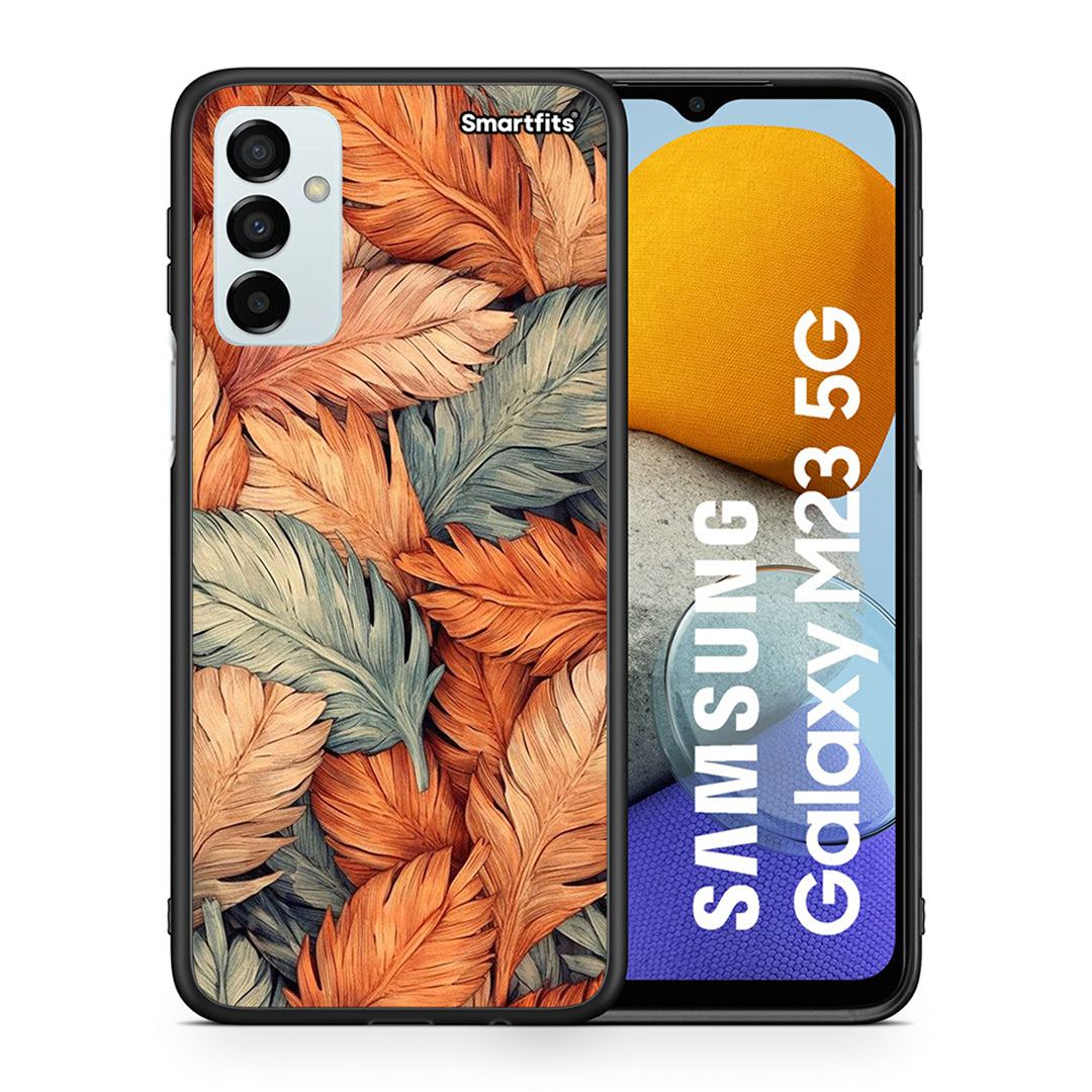 Θήκη Samsung M23 Autumn Leaves από τη Smartfits με σχέδιο στο πίσω μέρος και μαύρο περίβλημα | Samsung M23 Autumn Leaves case with colorful back and black bezels