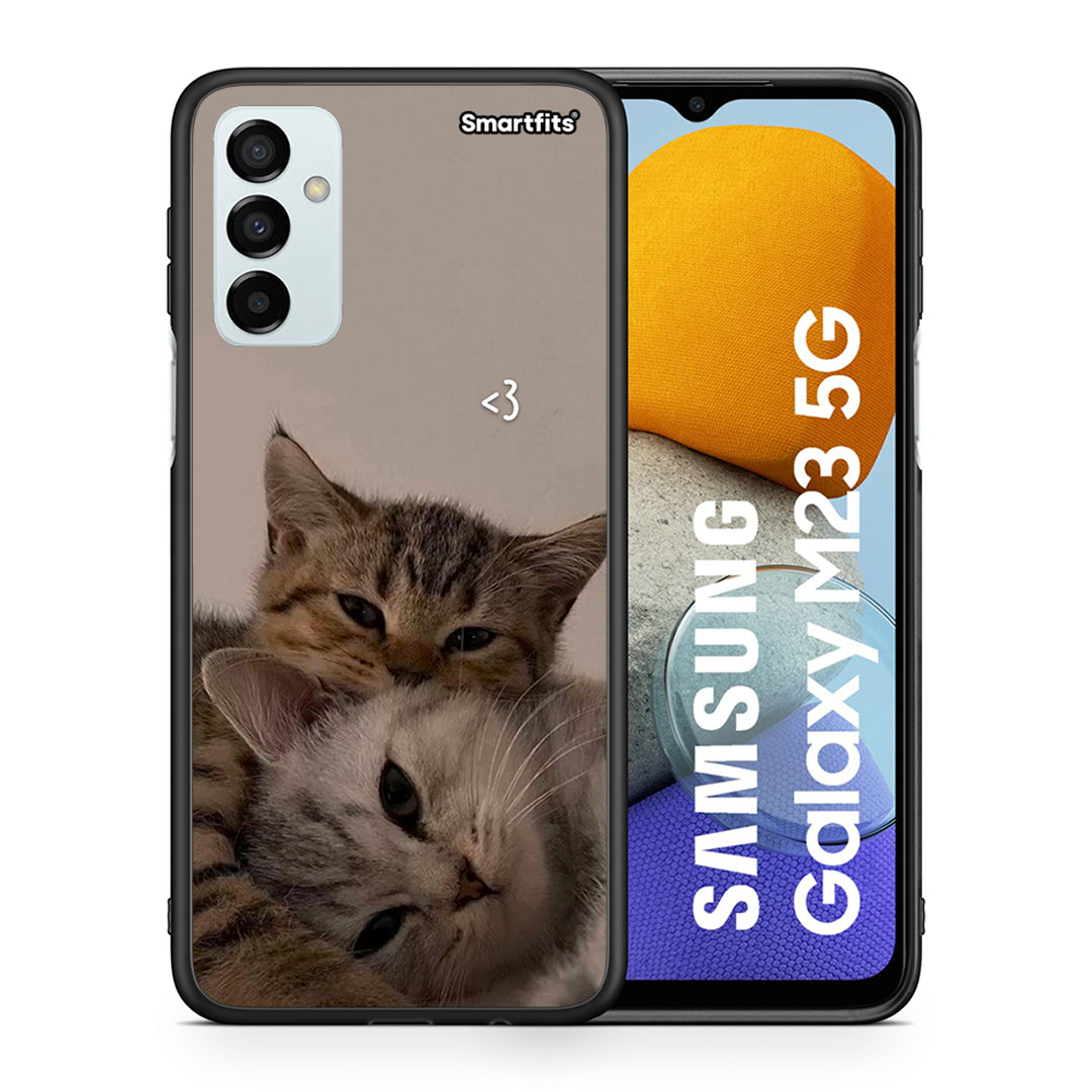 Θήκη Samsung M23 Cats In Love από τη Smartfits με σχέδιο στο πίσω μέρος και μαύρο περίβλημα | Samsung M23 Cats In Love case with colorful back and black bezels