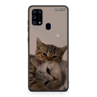 Thumbnail for Samsung M31 Cats In Love θήκη από τη Smartfits με σχέδιο στο πίσω μέρος και μαύρο περίβλημα | Smartphone case with colorful back and black bezels by Smartfits