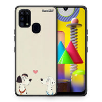 Thumbnail for Θήκη Samsung M31 Dalmatians Love από τη Smartfits με σχέδιο στο πίσω μέρος και μαύρο περίβλημα | Samsung M31 Dalmatians Love case with colorful back and black bezels