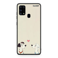 Thumbnail for Samsung M31 Dalmatians Love θήκη από τη Smartfits με σχέδιο στο πίσω μέρος και μαύρο περίβλημα | Smartphone case with colorful back and black bezels by Smartfits