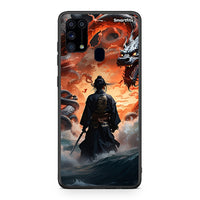 Thumbnail for Samsung M31 Dragons Fight θήκη από τη Smartfits με σχέδιο στο πίσω μέρος και μαύρο περίβλημα | Smartphone case with colorful back and black bezels by Smartfits