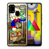 Thumbnail for Θήκη Samsung M31 Duck Money από τη Smartfits με σχέδιο στο πίσω μέρος και μαύρο περίβλημα | Samsung M31 Duck Money case with colorful back and black bezels