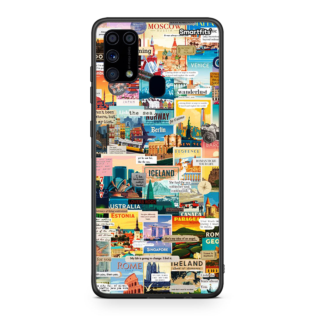 Samsung M31 Live To Travel θήκη από τη Smartfits με σχέδιο στο πίσω μέρος και μαύρο περίβλημα | Smartphone case with colorful back and black bezels by Smartfits