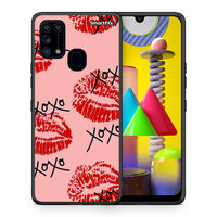Thumbnail for Θήκη Samsung M31 XOXO Lips από τη Smartfits με σχέδιο στο πίσω μέρος και μαύρο περίβλημα | Samsung M31 XOXO Lips case with colorful back and black bezels