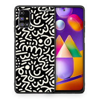 Thumbnail for Θήκη Samsung M31s Doodle Art από τη Smartfits με σχέδιο στο πίσω μέρος και μαύρο περίβλημα | Samsung M31s Doodle Art case with colorful back and black bezels