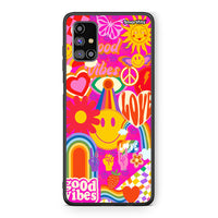 Thumbnail for Samsung M31s Hippie Love θήκη από τη Smartfits με σχέδιο στο πίσω μέρος και μαύρο περίβλημα | Smartphone case with colorful back and black bezels by Smartfits