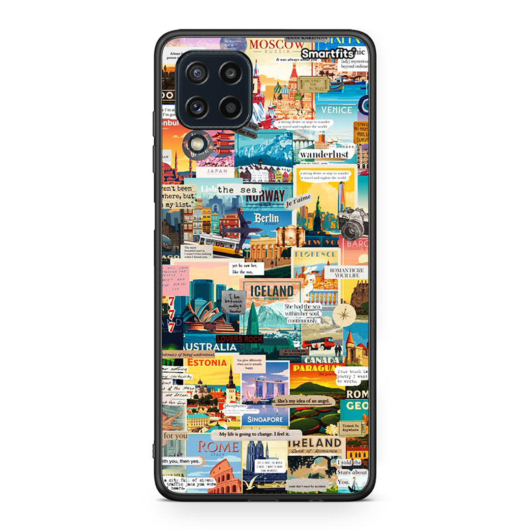 Samsung M32 4G Live To Travel θήκη από τη Smartfits με σχέδιο στο πίσω μέρος και μαύρο περίβλημα | Smartphone case with colorful back and black bezels by Smartfits