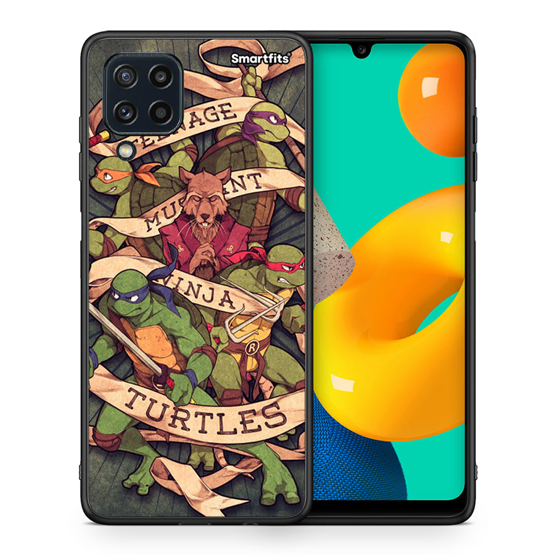 Θήκη Samsung M32 4G Ninja Turtles από τη Smartfits με σχέδιο στο πίσω μέρος και μαύρο περίβλημα | Samsung M32 4G Ninja Turtles case with colorful back and black bezels