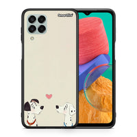 Thumbnail for Θήκη Samsung M33 Dalmatians Love από τη Smartfits με σχέδιο στο πίσω μέρος και μαύρο περίβλημα | Samsung M33 Dalmatians Love case with colorful back and black bezels