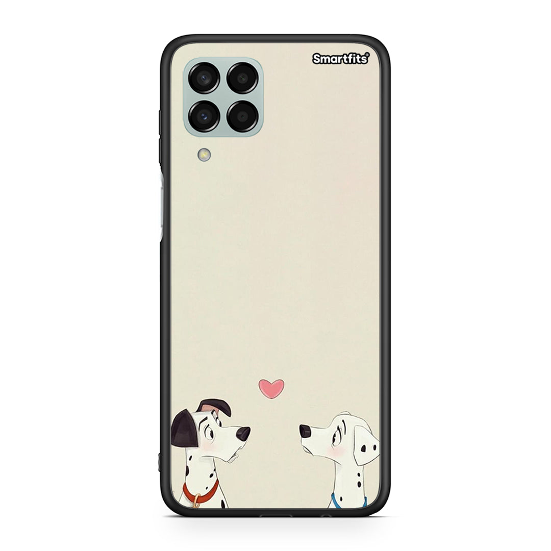 Samsung M33 Dalmatians Love θήκη από τη Smartfits με σχέδιο στο πίσω μέρος και μαύρο περίβλημα | Smartphone case with colorful back and black bezels by Smartfits