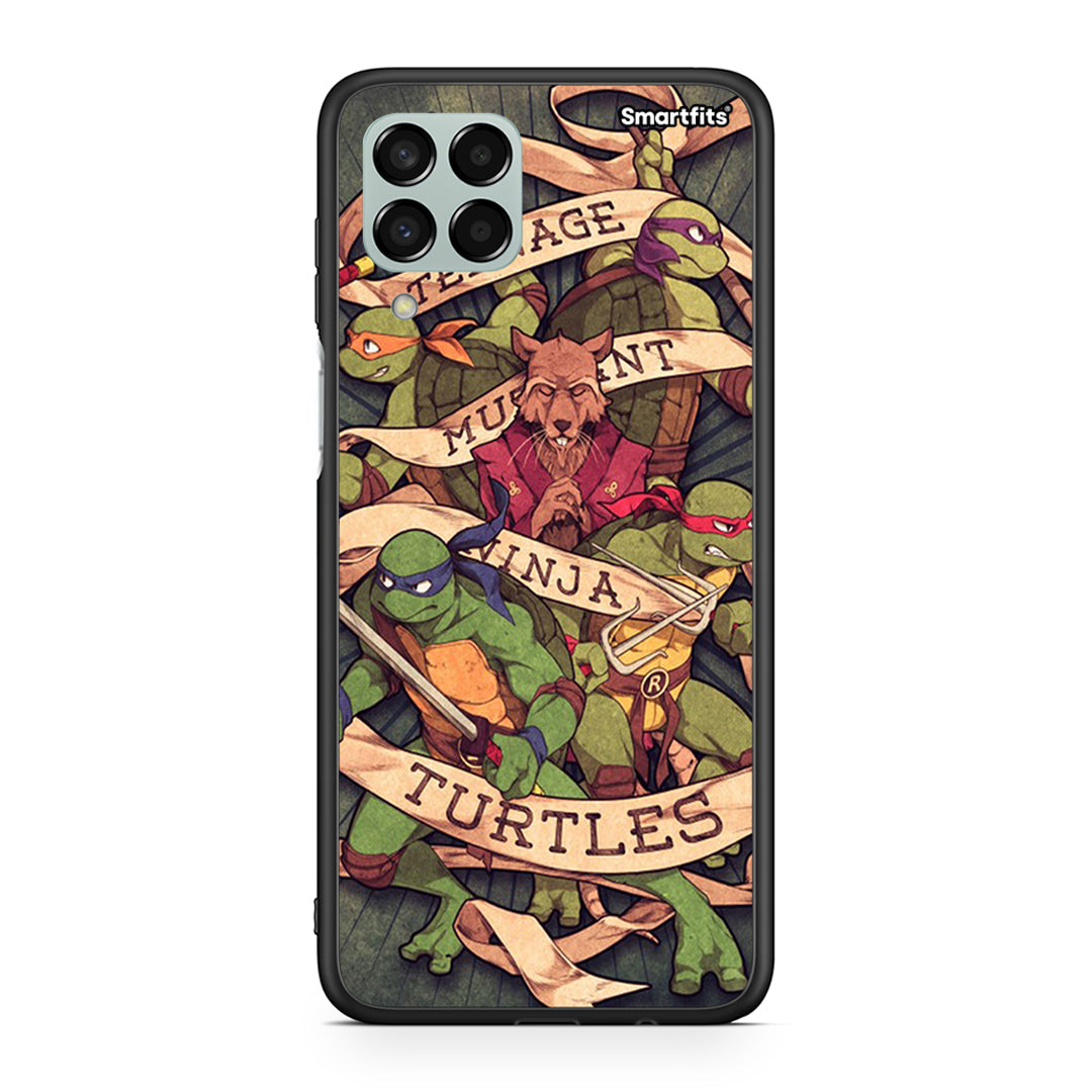 Samsung M33 Ninja Turtles θήκη από τη Smartfits με σχέδιο στο πίσω μέρος και μαύρο περίβλημα | Smartphone case with colorful back and black bezels by Smartfits
