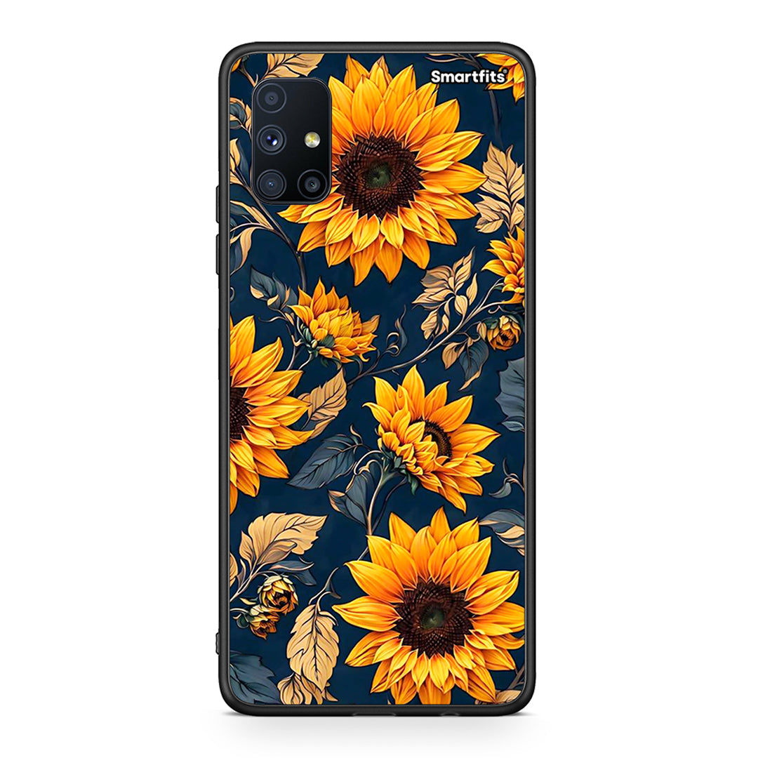 Θήκη Samsung Galaxy M51 Autumn Sunflowers από τη Smartfits με σχέδιο στο πίσω μέρος και μαύρο περίβλημα | Samsung Galaxy M51 Autumn Sunflowers case with colorful back and black bezels