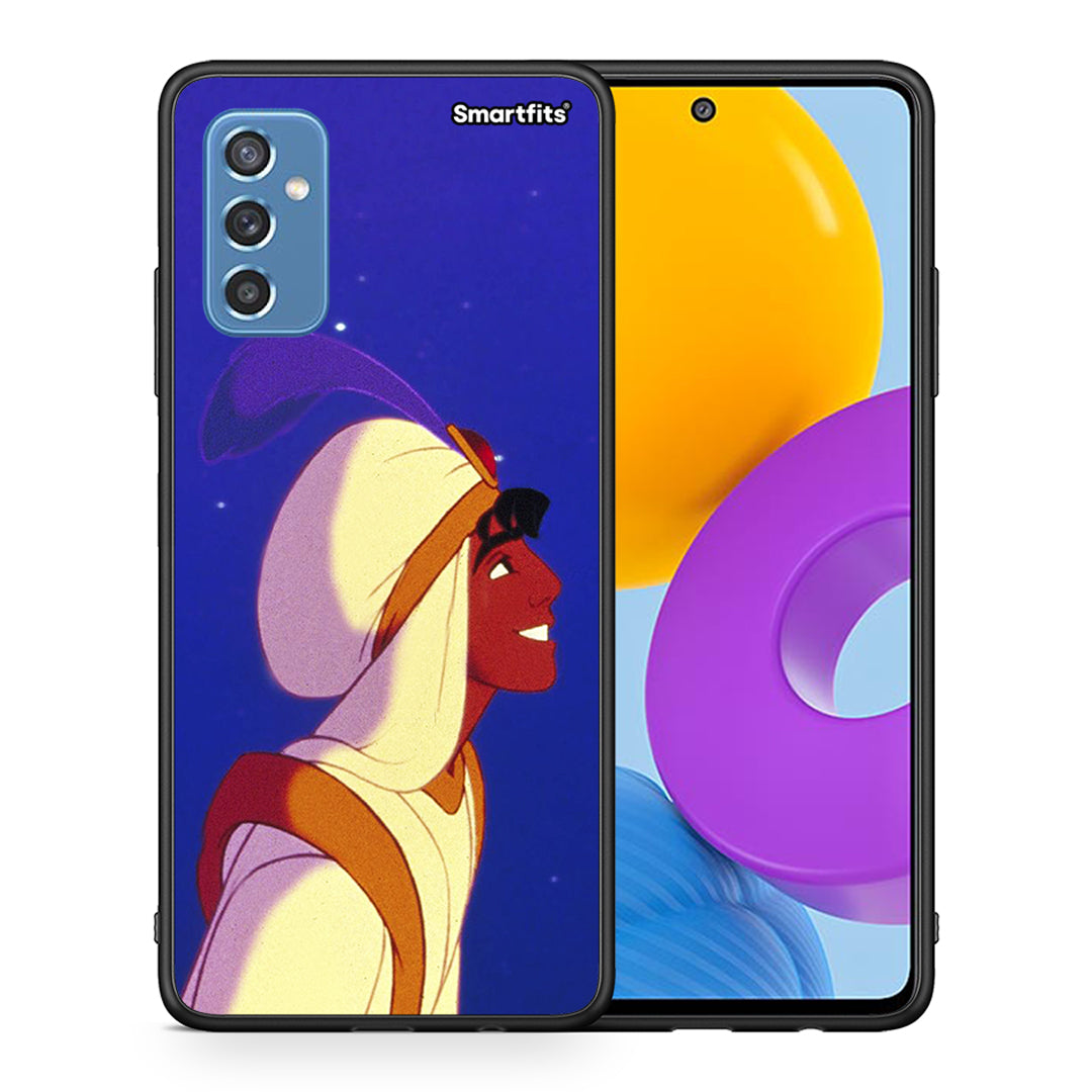Θήκη Samsung M52 5G Alladin And Jasmine Love 1 από τη Smartfits με σχέδιο στο πίσω μέρος και μαύρο περίβλημα | Samsung M52 5G Alladin And Jasmine Love 1 case with colorful back and black bezels
