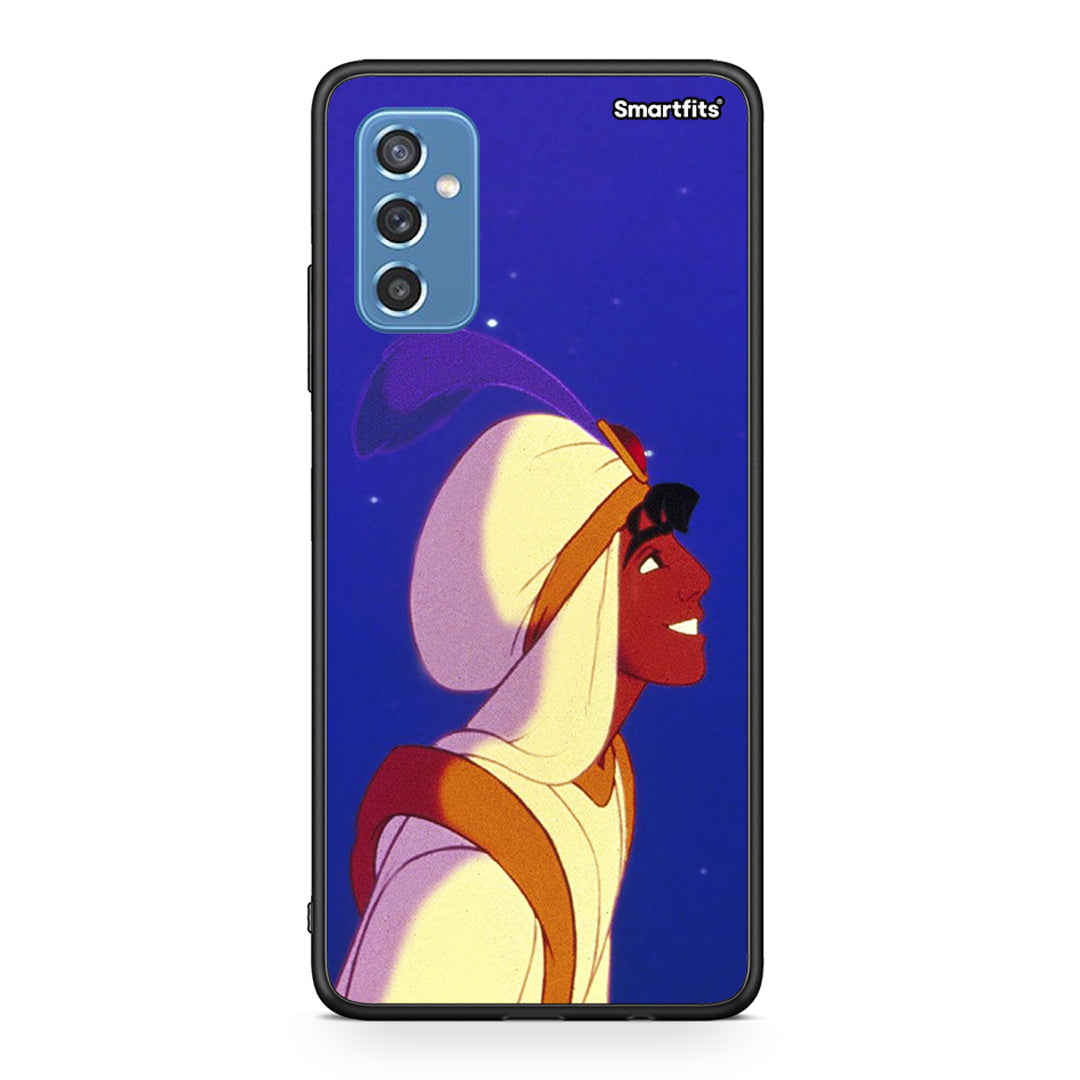 Samsung M52 5G Alladin And Jasmine Love 1 θήκη από τη Smartfits με σχέδιο στο πίσω μέρος και μαύρο περίβλημα | Smartphone case with colorful back and black bezels by Smartfits