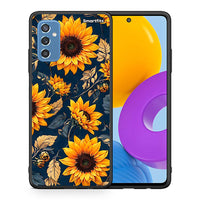 Thumbnail for Θήκη Samsung M52 5G Autumn Sunflowers από τη Smartfits με σχέδιο στο πίσω μέρος και μαύρο περίβλημα | Samsung M52 5G Autumn Sunflowers case with colorful back and black bezels