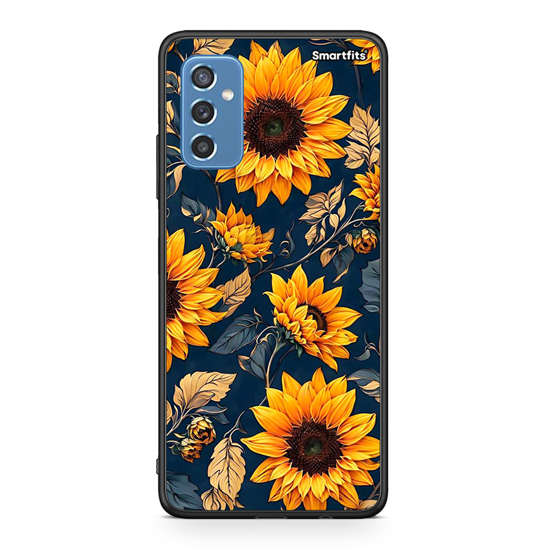 Samsung M52 5G Autumn Sunflowers Θήκη από τη Smartfits με σχέδιο στο πίσω μέρος και μαύρο περίβλημα | Smartphone case with colorful back and black bezels by Smartfits