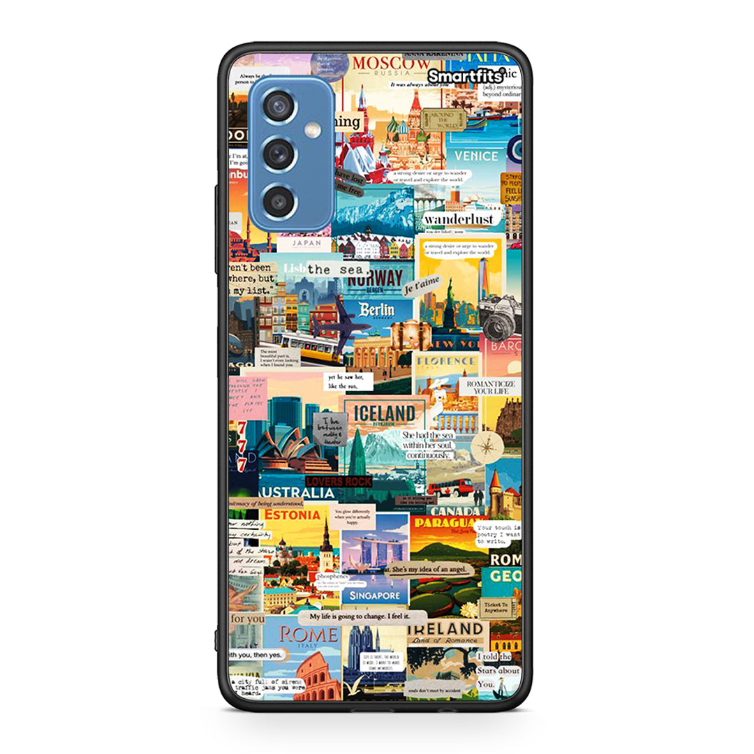 Samsung M52 5G Live To Travel θήκη από τη Smartfits με σχέδιο στο πίσω μέρος και μαύρο περίβλημα | Smartphone case with colorful back and black bezels by Smartfits