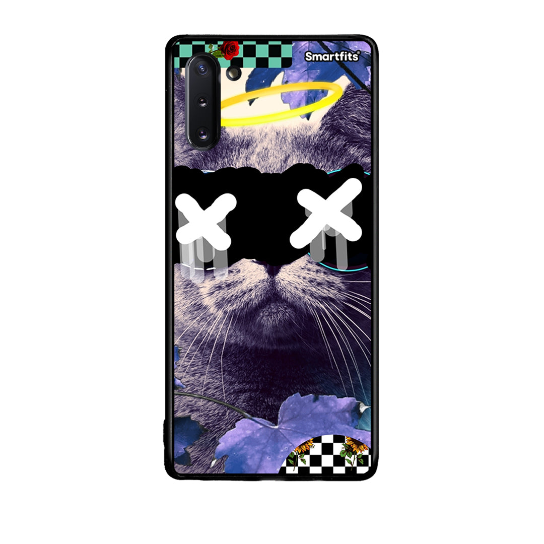Samsung Note 10 Cat Collage θήκη από τη Smartfits με σχέδιο στο πίσω μέρος και μαύρο περίβλημα | Smartphone case with colorful back and black bezels by Smartfits