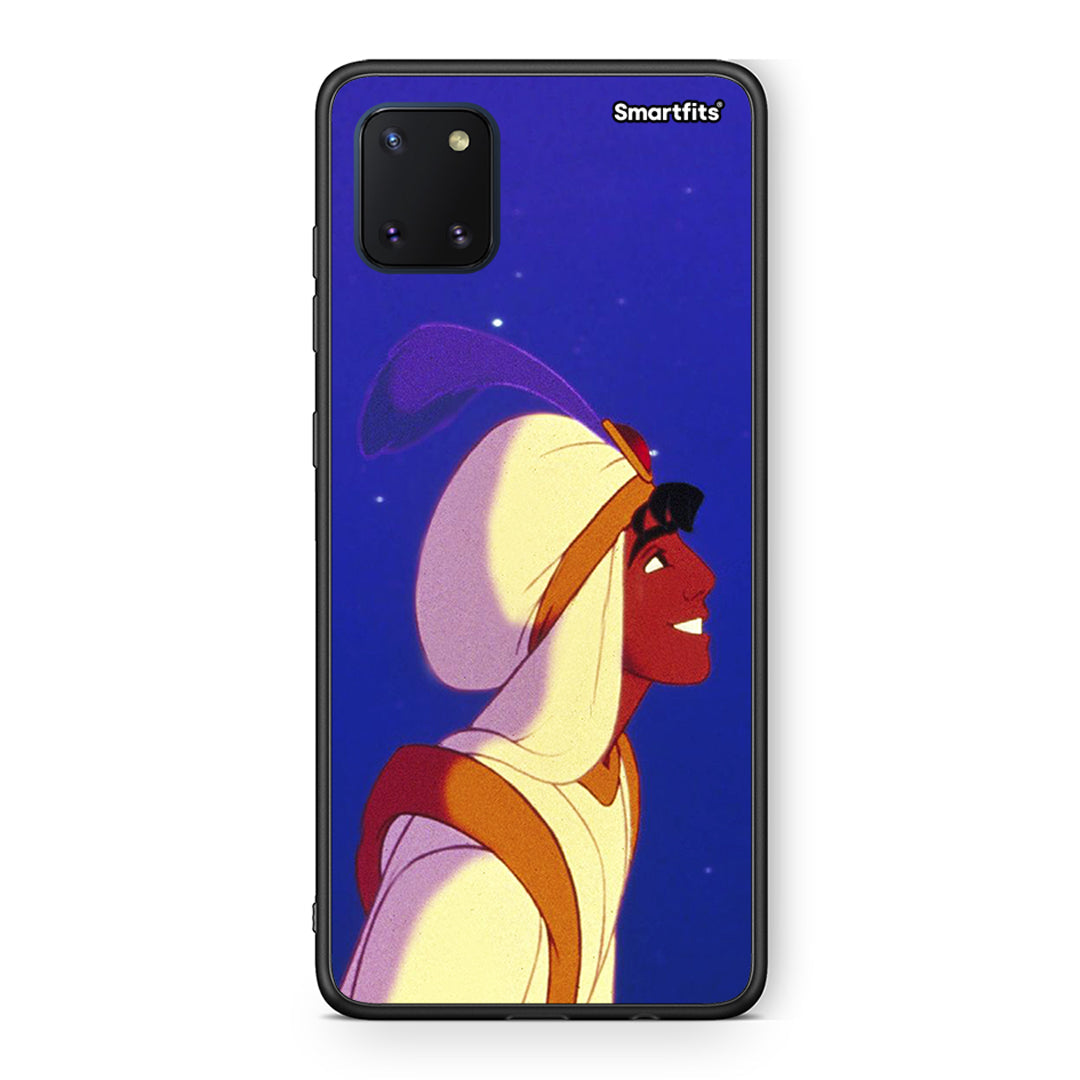 Samsung Note 10 Lite Alladin And Jasmine Love 1 θήκη από τη Smartfits με σχέδιο στο πίσω μέρος και μαύρο περίβλημα | Smartphone case with colorful back and black bezels by Smartfits