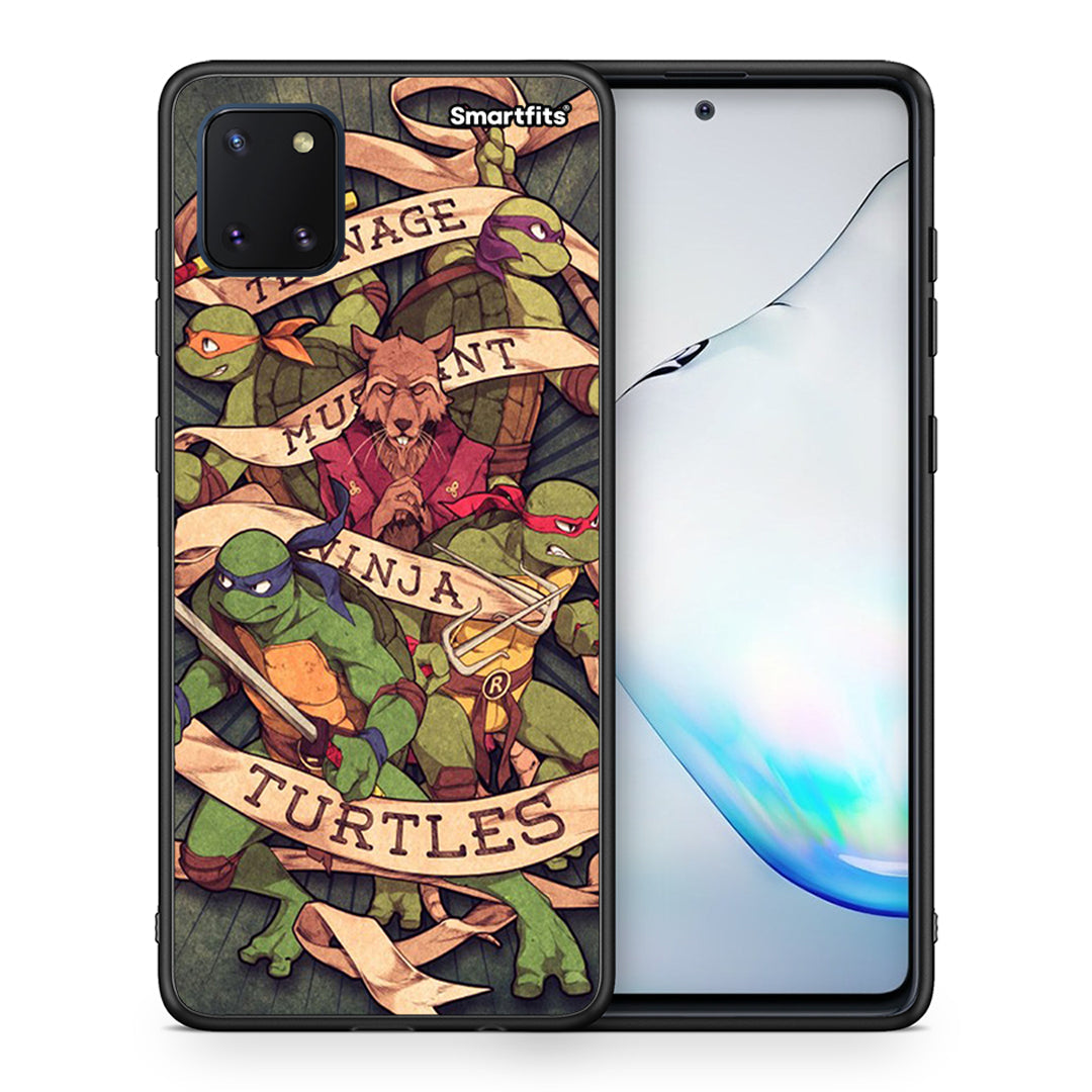 Θήκη Samsung Note 10 Lite Ninja Turtles από τη Smartfits με σχέδιο στο πίσω μέρος και μαύρο περίβλημα | Samsung Note 10 Lite Ninja Turtles case with colorful back and black bezels