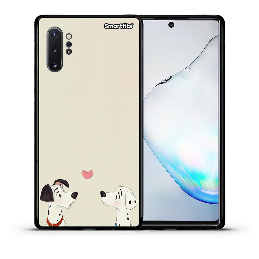 Θήκη Samsung Note 10+ Dalmatians Love από τη Smartfits με σχέδιο στο πίσω μέρος και μαύρο περίβλημα | Samsung Note 10+ Dalmatians Love case with colorful back and black bezels