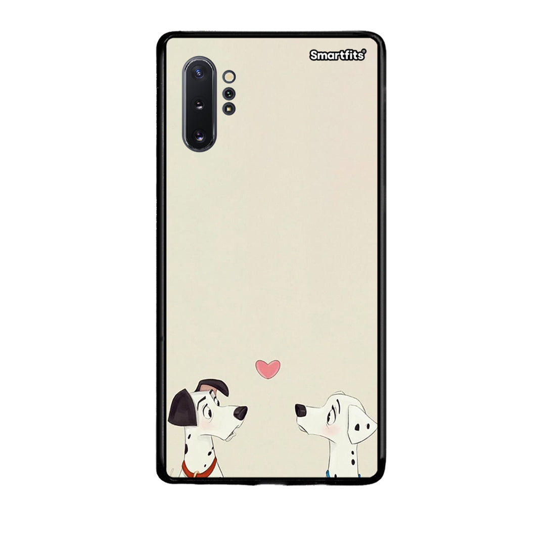 Samsung Note 10+ Dalmatians Love θήκη από τη Smartfits με σχέδιο στο πίσω μέρος και μαύρο περίβλημα | Smartphone case with colorful back and black bezels by Smartfits