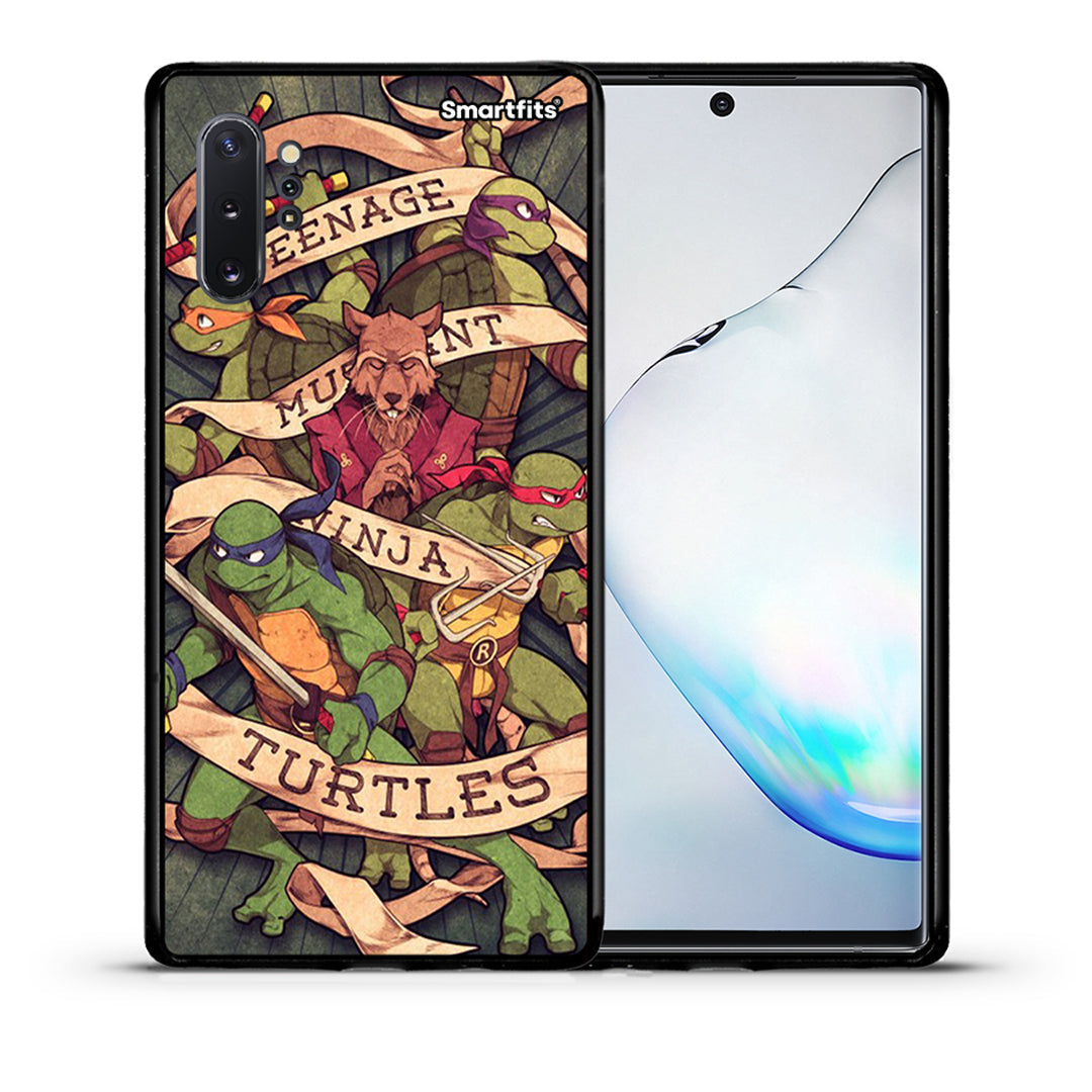 Θήκη Samsung Note 10+ Ninja Turtles από τη Smartfits με σχέδιο στο πίσω μέρος και μαύρο περίβλημα | Samsung Note 10+ Ninja Turtles case with colorful back and black bezels