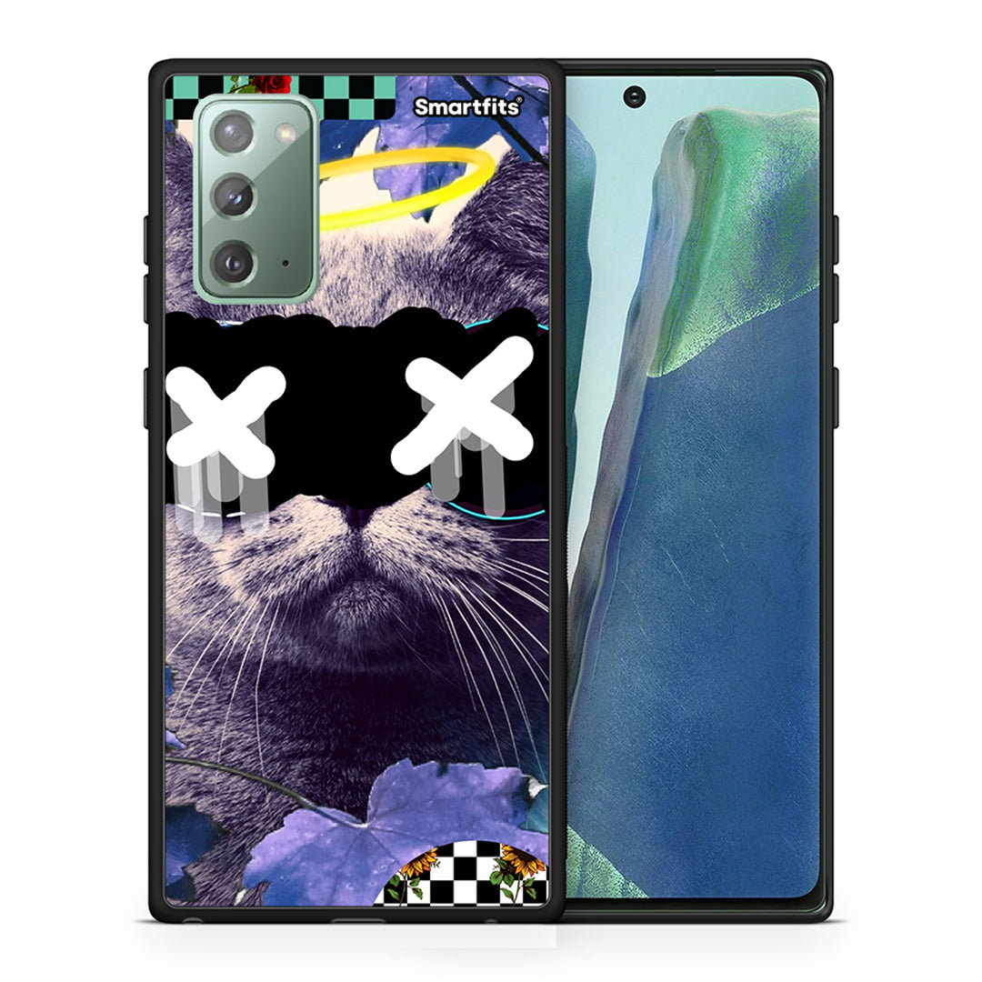 Θήκη Samsung Note 20 Cat Collage από τη Smartfits με σχέδιο στο πίσω μέρος και μαύρο περίβλημα | Samsung Note 20 Cat Collage case with colorful back and black bezels
