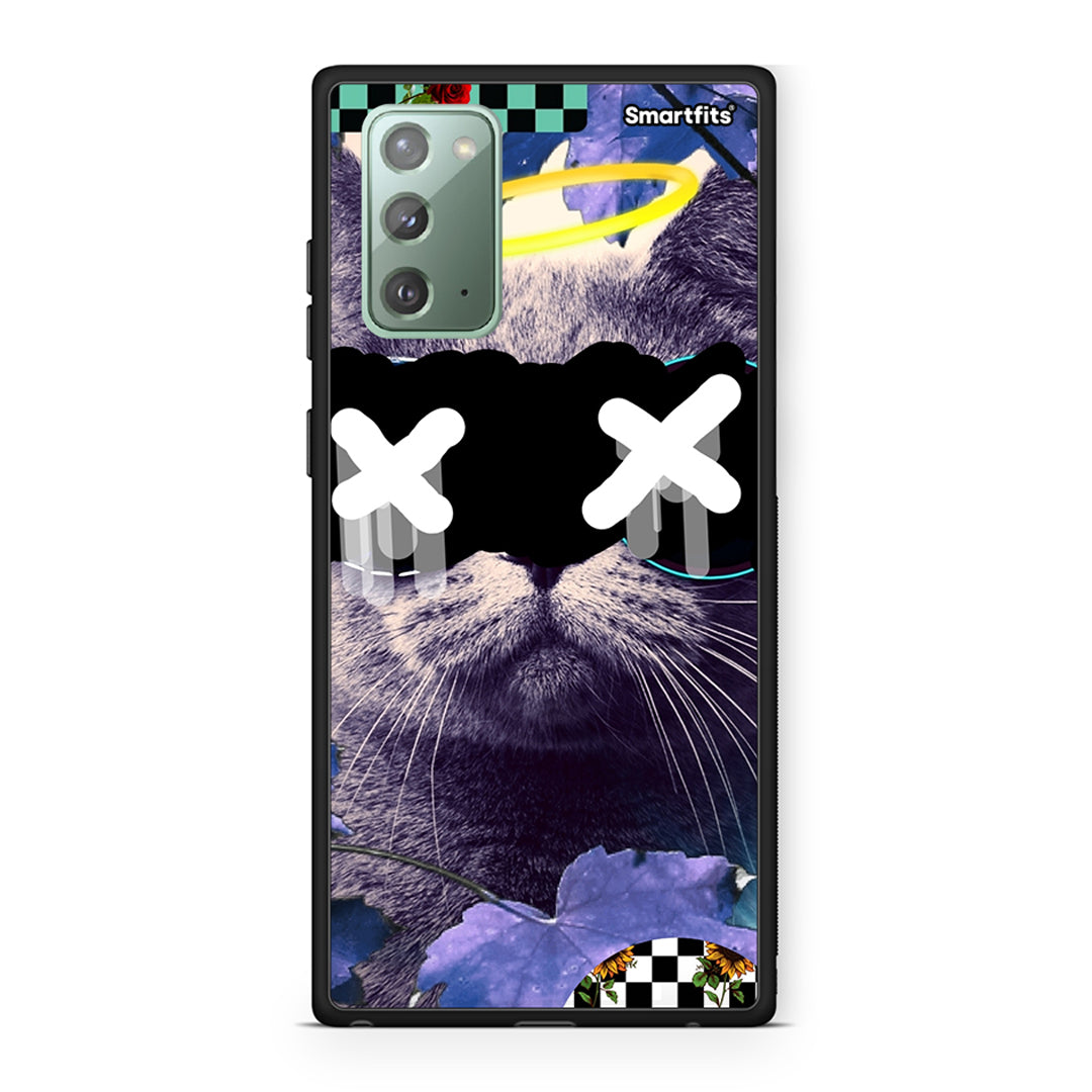 Samsung Note 20 Cat Collage θήκη από τη Smartfits με σχέδιο στο πίσω μέρος και μαύρο περίβλημα | Smartphone case with colorful back and black bezels by Smartfits