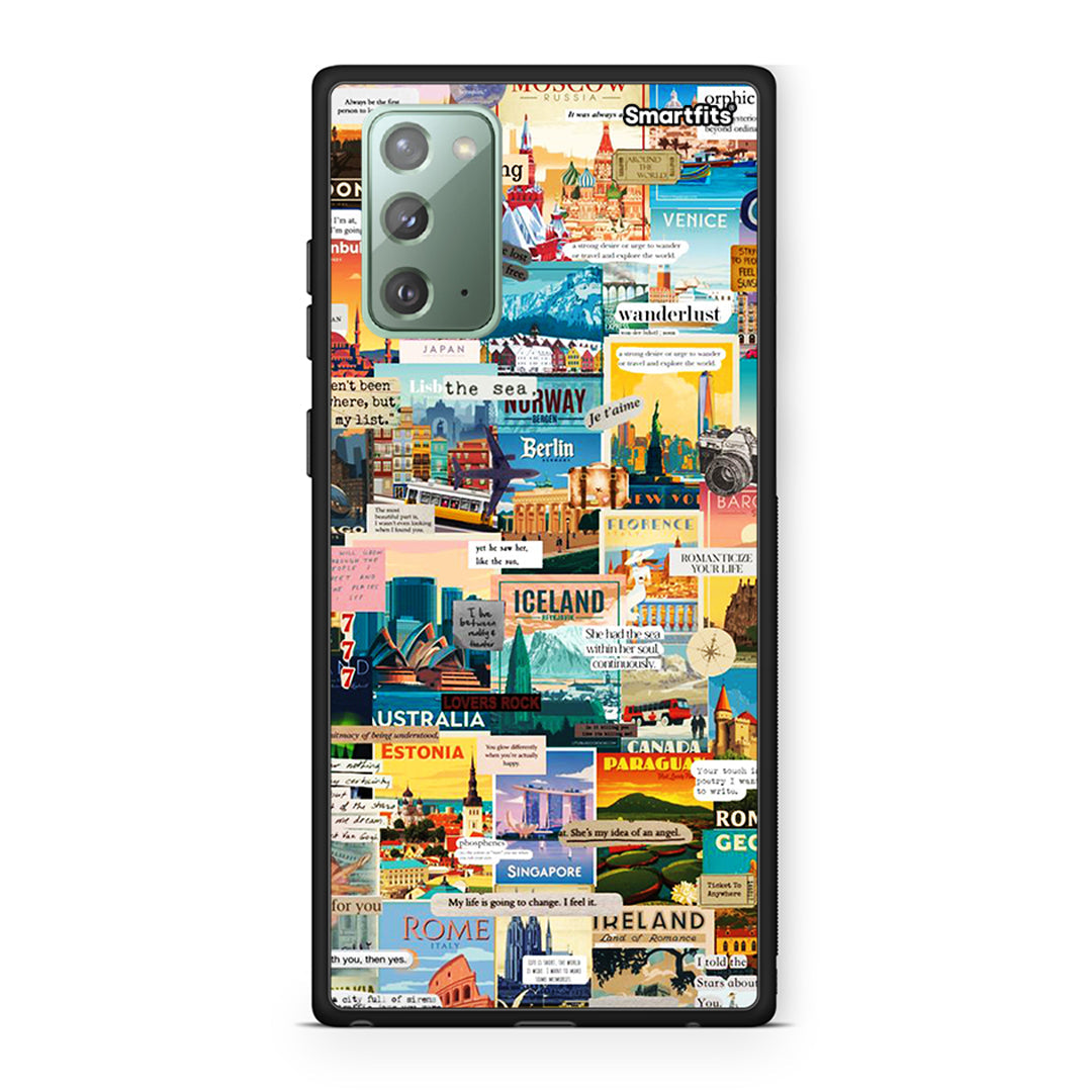 Samsung Note 20 Live To Travel θήκη από τη Smartfits με σχέδιο στο πίσω μέρος και μαύρο περίβλημα | Smartphone case with colorful back and black bezels by Smartfits