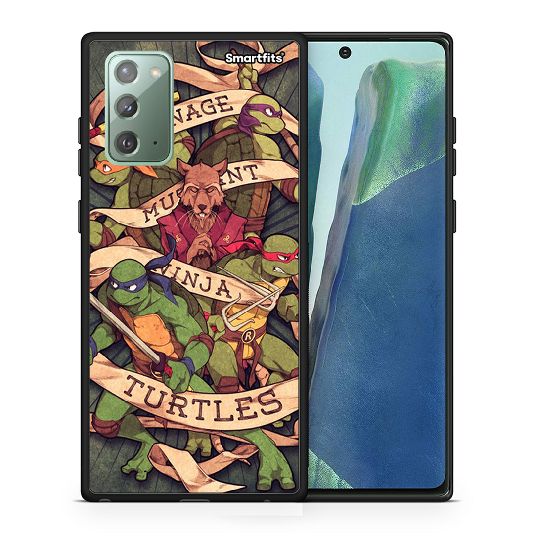 Θήκη Samsung Note 20 Ninja Turtles από τη Smartfits με σχέδιο στο πίσω μέρος και μαύρο περίβλημα | Samsung Note 20 Ninja Turtles case with colorful back and black bezels