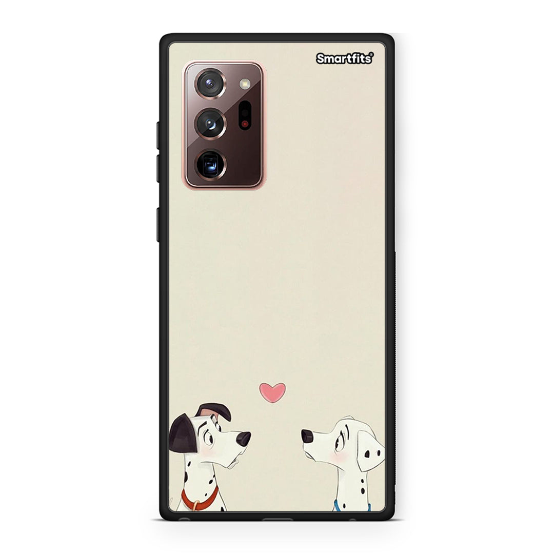 Samsung Note 20 Ultra Dalmatians Love θήκη από τη Smartfits με σχέδιο στο πίσω μέρος και μαύρο περίβλημα | Smartphone case with colorful back and black bezels by Smartfits