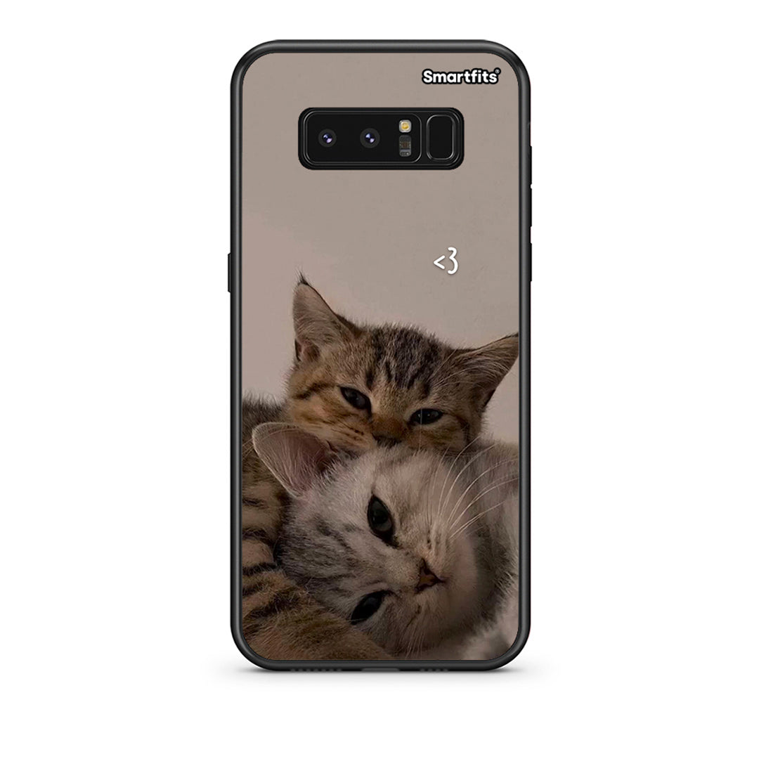 samsung note 8 Cats In Love Θήκη από τη Smartfits με σχέδιο στο πίσω μέρος και μαύρο περίβλημα | Smartphone case with colorful back and black bezels by Smartfits