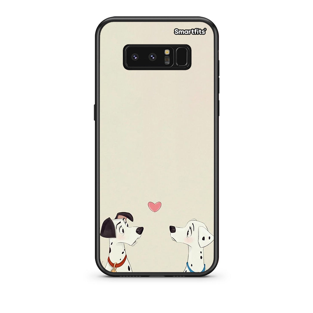 samsung note 8 Dalmatians Love θήκη από τη Smartfits με σχέδιο στο πίσω μέρος και μαύρο περίβλημα | Smartphone case with colorful back and black bezels by Smartfits