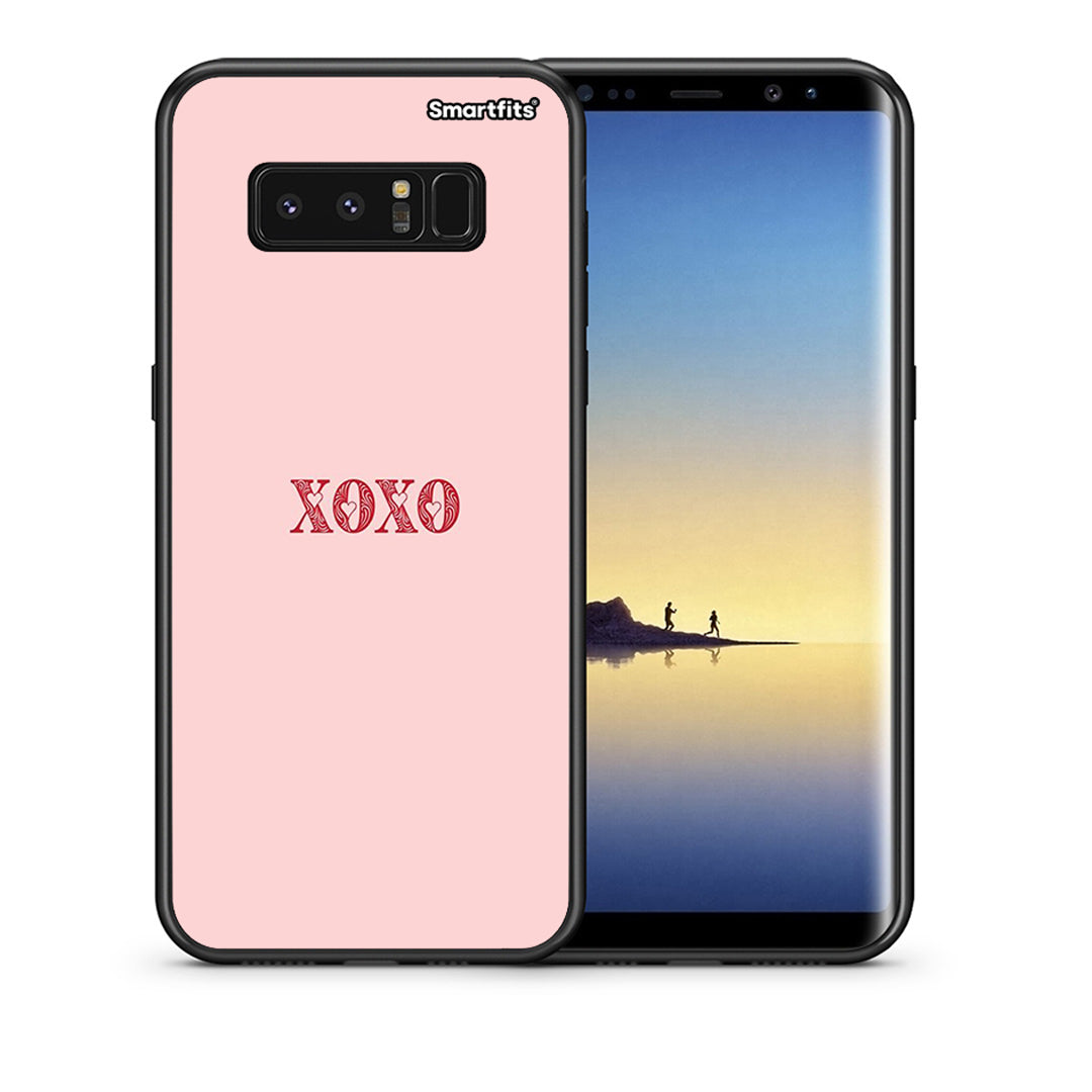 Θήκη Samsung Note 8 XOXO Love από τη Smartfits με σχέδιο στο πίσω μέρος και μαύρο περίβλημα | Samsung Note 8 XOXO Love case with colorful back and black bezels