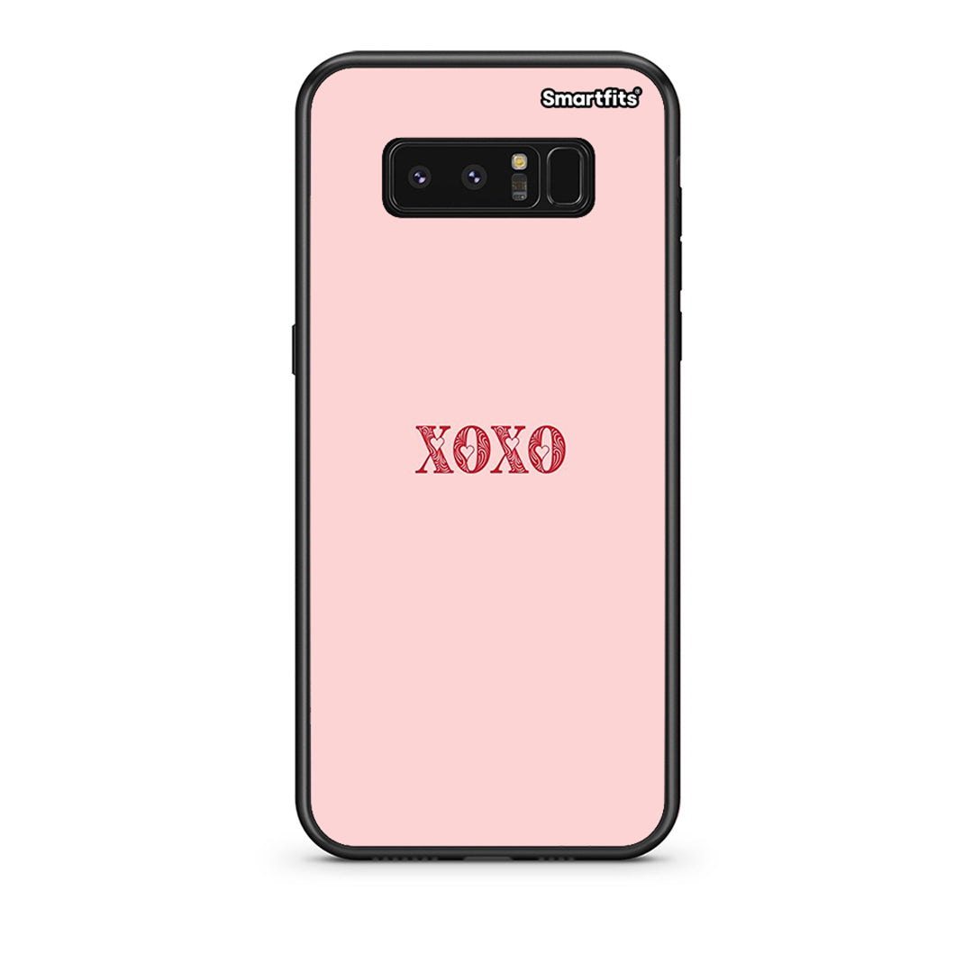samsung note 8 XOXO Love θήκη από τη Smartfits με σχέδιο στο πίσω μέρος και μαύρο περίβλημα | Smartphone case with colorful back and black bezels by Smartfits