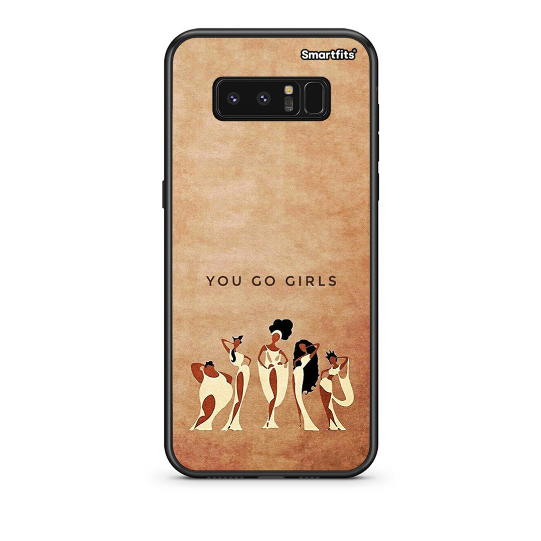 samsung note 8 You Go Girl θήκη από τη Smartfits με σχέδιο στο πίσω μέρος και μαύρο περίβλημα | Smartphone case with colorful back and black bezels by Smartfits