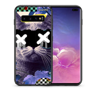 Thumbnail for Θήκη Samsung S10+ Cat Collage από τη Smartfits με σχέδιο στο πίσω μέρος και μαύρο περίβλημα | Samsung S10+ Cat Collage case with colorful back and black bezels