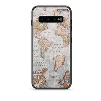 Thumbnail for samsung s10 World Map Θήκη από τη Smartfits με σχέδιο στο πίσω μέρος και μαύρο περίβλημα | Smartphone case with colorful back and black bezels by Smartfits