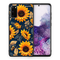 Thumbnail for Θήκη Samsung S20 Autumn Sunflowers από τη Smartfits με σχέδιο στο πίσω μέρος και μαύρο περίβλημα | Samsung S20 Autumn Sunflowers case with colorful back and black bezels
