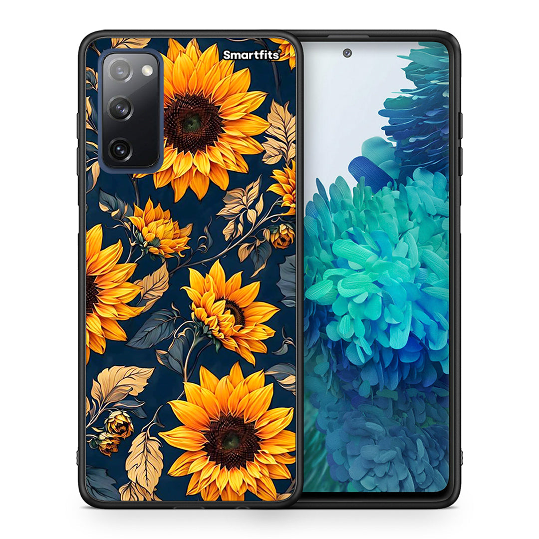 Θήκη Samsung S20 FE Autumn Sunflowers από τη Smartfits με σχέδιο στο πίσω μέρος και μαύρο περίβλημα | Samsung S20 FE Autumn Sunflowers case with colorful back and black bezels